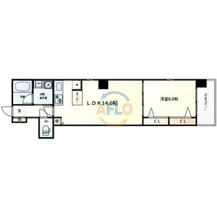 Broad阿倍野阪南町Residence【9階】の間取り