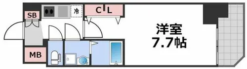 S-RESIDENCE堺筋本町Uno【6階】の間取り