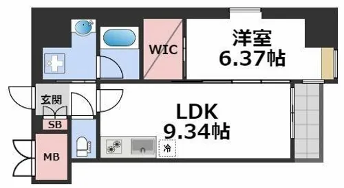 1LDKの間取り画像