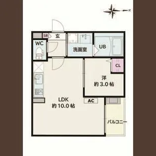 Jack motoshibatahigashiⅡ【1階】の間取り