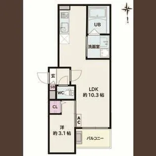 Jack motoshibatahigashiⅡ【1階】の間取り