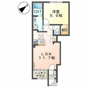 ミモザ【1階】の間取り