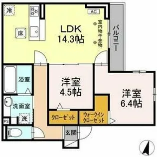 コーエクジスタンス主税【3階】の間取り