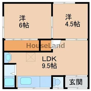 杭ノ瀬アパート4【2-2号室】の間取り