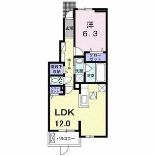 グレイス牛川【1階】の間取り