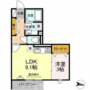 アベニュー小向【1階】の間取り