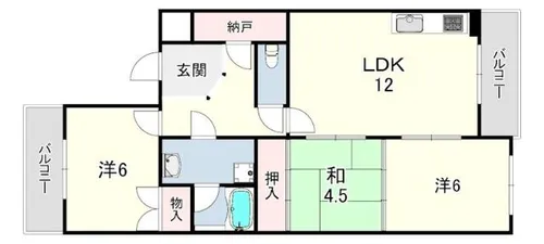 エクセル北別府【3階】の間取り