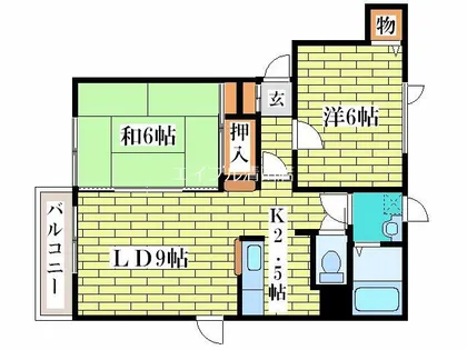 アルカディア大谷地【1階】の間取り