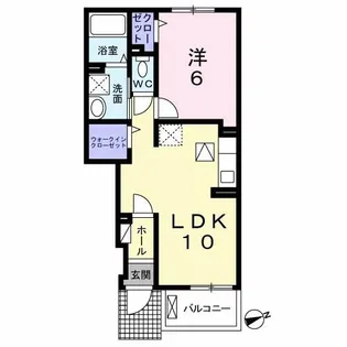 シャン・ド・プレールB【1階】の間取り