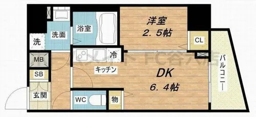 レオンコンフォート難波アッシュ【7階】の間取り