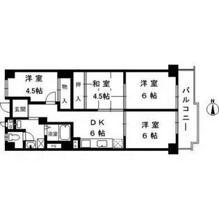 茨木グランドハイツ【7階】の間取り