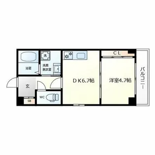 GARDENIA天王寺南【2階】の間取り