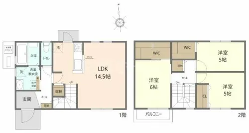 福岡県久留米市上津2丁目【一戸建】の間取り