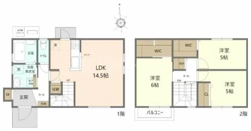 福岡県久留米市上津2丁目【一戸建】の間取り