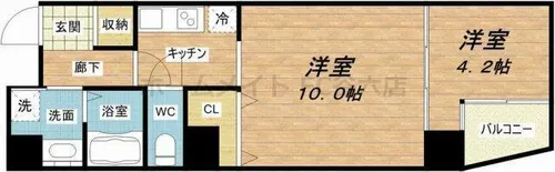 G-STYLE天満橋【9階】の間取り