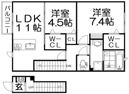 ファミールナカI【2階】の間取り