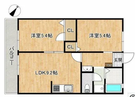 フレグランス鹿の子台南Ⅱ【105号室】の間取り