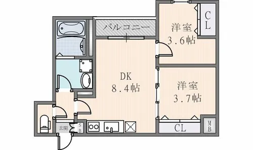 D porta twilight【203号室】の間取り