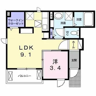 セレスコート花園【1階】の間取り