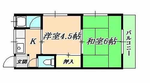 カーサ山手【5号室】の間取り