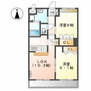サンフィット・青山【2階】の間取り