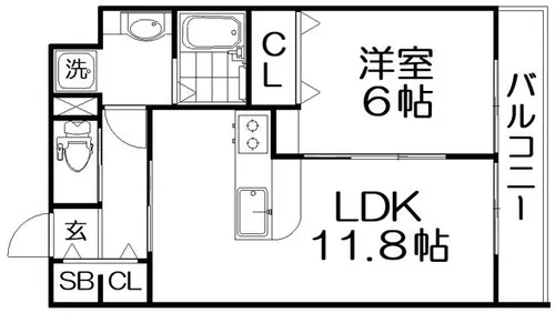 メゾンレヴナ木田町【1階】の間取り