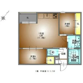 REGALESTルミナス黄金【2階】の間取り