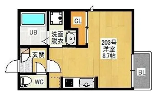 GRANDTIC新瑞橋駅前【203号室】の間取り
