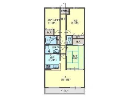 ルピナス泉大津【3号室】の間取り
