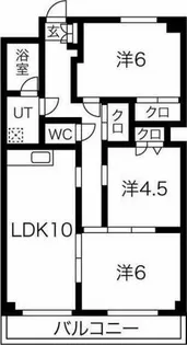 ハイツ・ソレアード【1階】の間取り