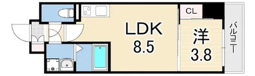 LIVIAZ KOBE LAMER【6階】の間取り