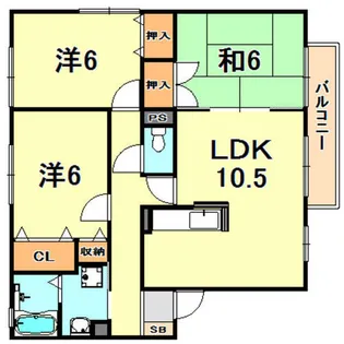 クレールプラザ立花 A棟【2階】の間取り