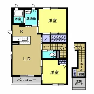 ウエストアベニューA【201号室】の間取り