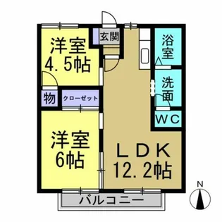 パークヒルズ梨子ノ木【103号室】の間取り