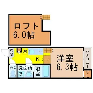 アーバンプライム中村【2階】の間取り