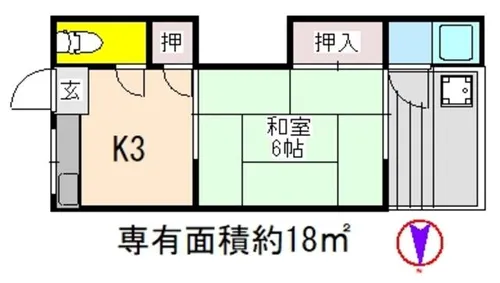 西野荘【1階】の間取り