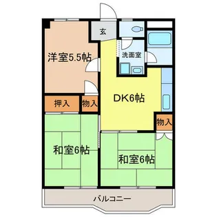 石坂スカイハイツ【605号室】の間取り