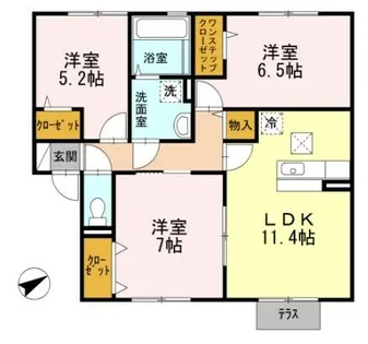 オーハマヴィラ【1階】の間取り