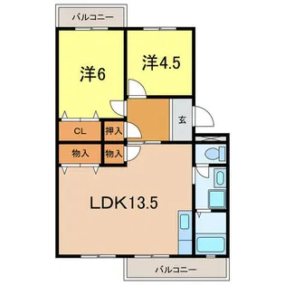 パストラル板倉B【1階】の間取り