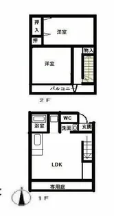メゾネット椿【D号室】の間取り