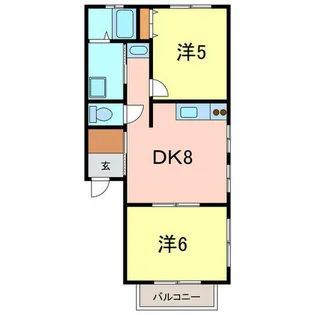 ドーム城阿原【202号室】の間取り