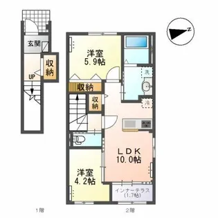 光明寺字山屋敷【2階】の間取り