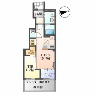 光明寺字山屋敷新築アパート【1階】の間取り