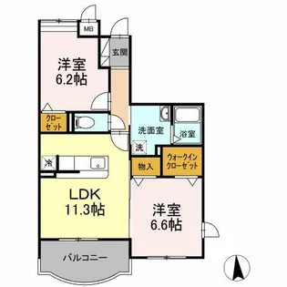 パークサイド・ウィル【1階】の間取り