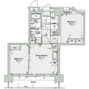 エステムプラザ天神EASTプレミアムタワー【11階】の間取り