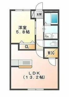 ブロードタウン神野 Ⅱ B棟【205号室】の間取り