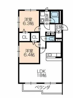 リヴァージュ菰口【101号室】の間取り