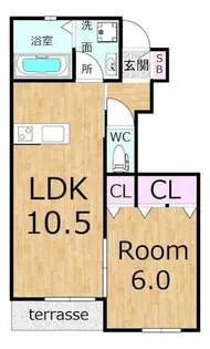 ベルリード近江八幡B棟【1階】の間取り