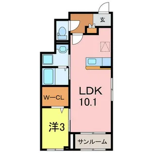ディープバレー【1階】の間取り
