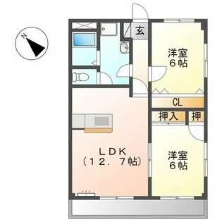 グランデージナギサ【201号室】の間取り